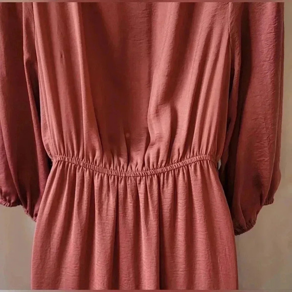 BaeVely high-low tie front dress, size medium, color Baked Rose - Picture 9 of 12